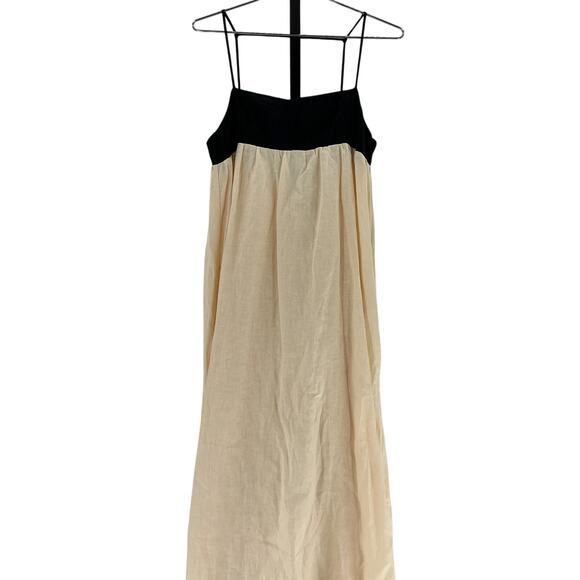 Dissh 'Elena' Gold Linen Buttermilk Maxi Dress Size 6 - Picture 1 of 3